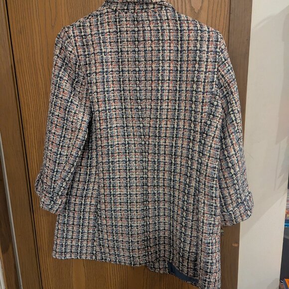 Anne Klein Women's Multicolor 3/4 Sleeve Open Front Tweed Jacket/Blazer-Size M - Picture 3 of 5